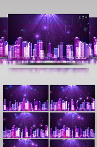 4K科技城市LED大屏背景图片
