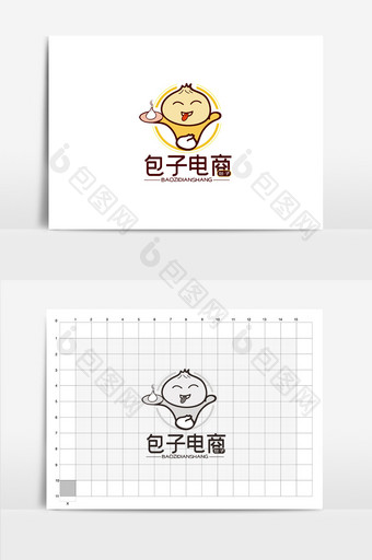 清新时尚包子铺电商LOGO图片