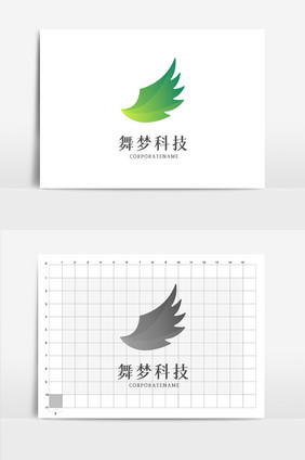 舞梦翅膀飞翔商务科技logo