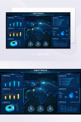 深色科技感资产分析数据可视网页端界面