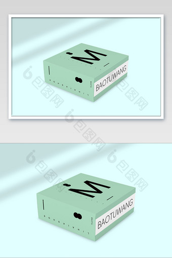 简约大气盒子贴图包装盒子样机图片