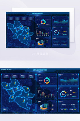 深色科技感数据可视化PC端UI界面设计