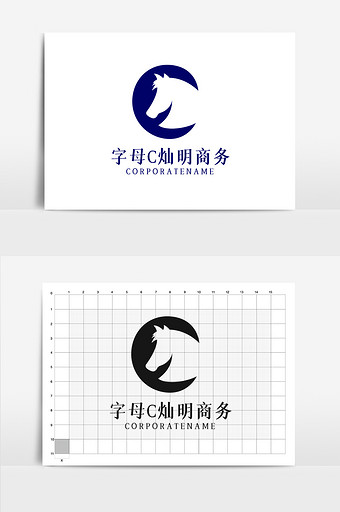 燦明商務字母c馬logo圖片下載