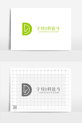 字母d科技马logo标志商标