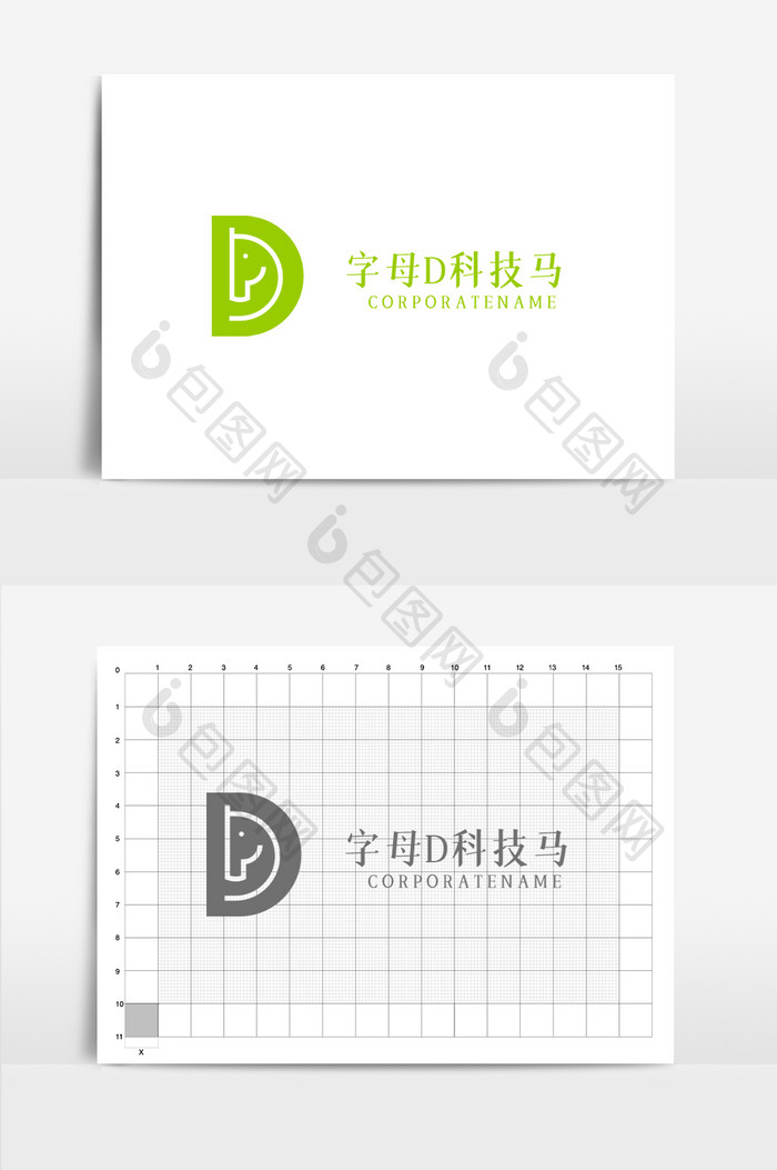 字母d科技马logo标志商标