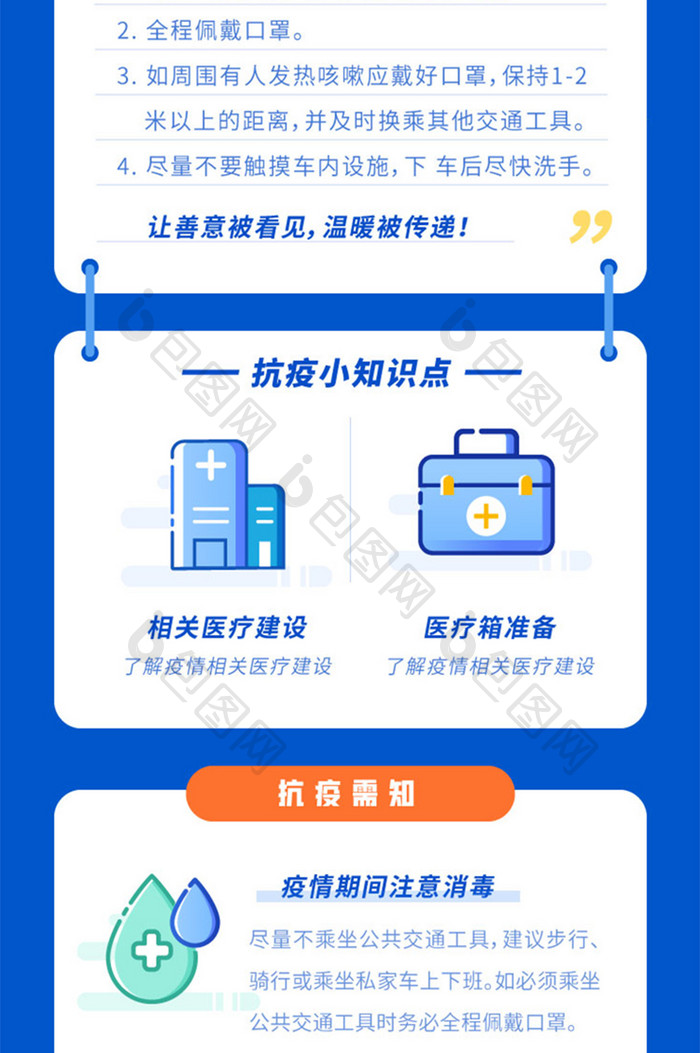 蓝色疫情医疗信息长图
