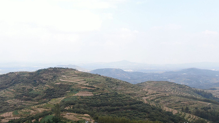 实拍山东沂蒙山风景航拍视频