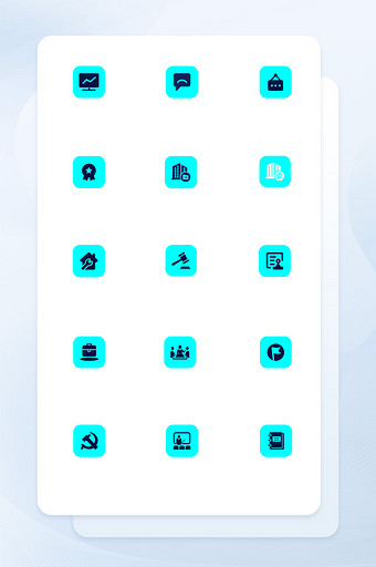 深蓝色面形扁平系统后台icon图标图片