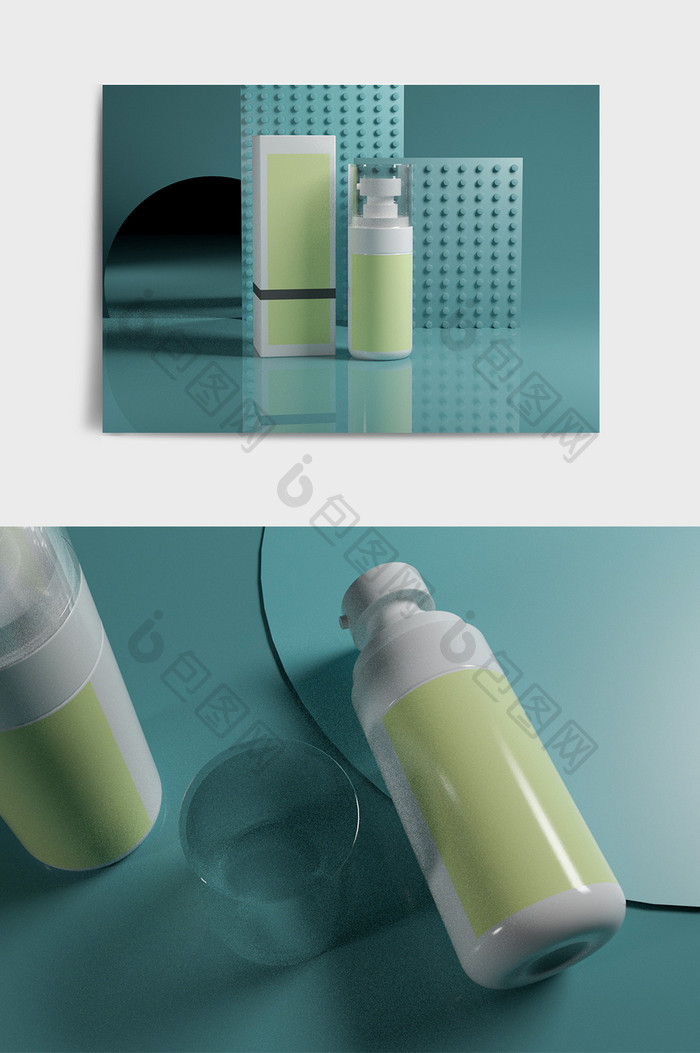 C4D化妆品乳液泵头产品包装模型（OC）