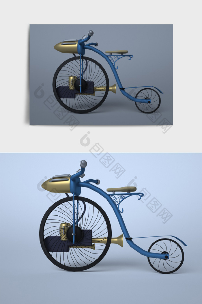 高科技型脚踏车 交通工具模型