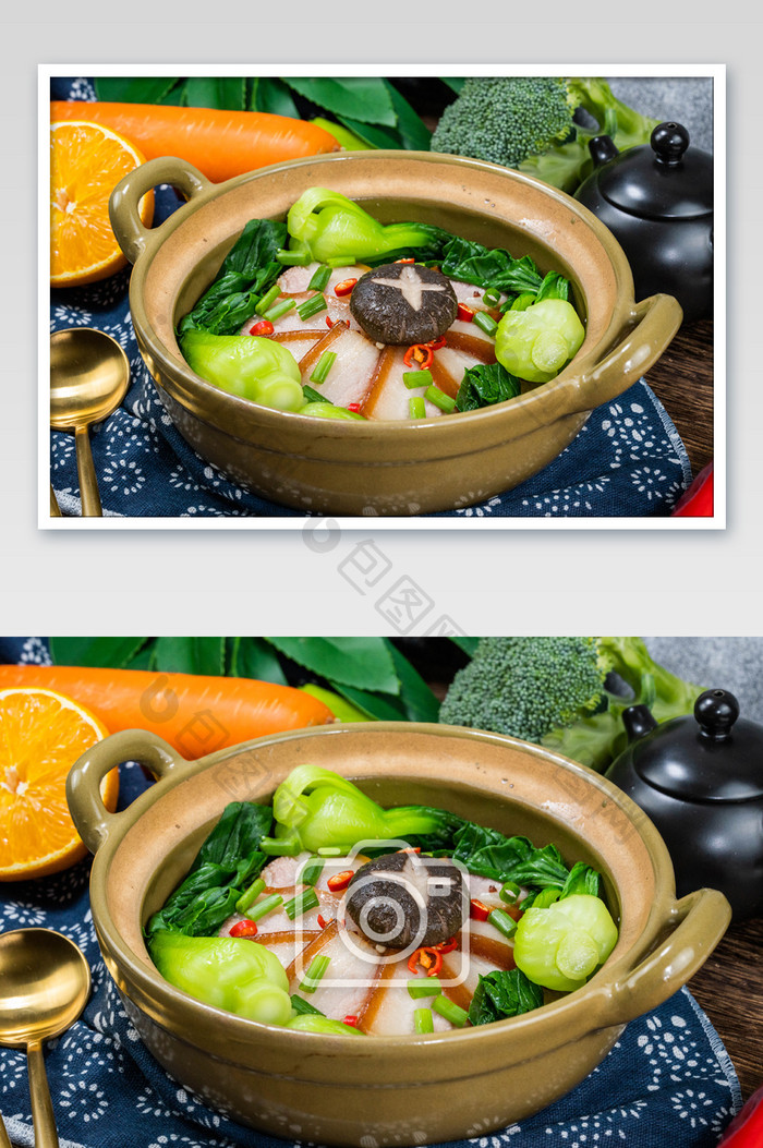 砂锅煲仔饭美食摄影图
