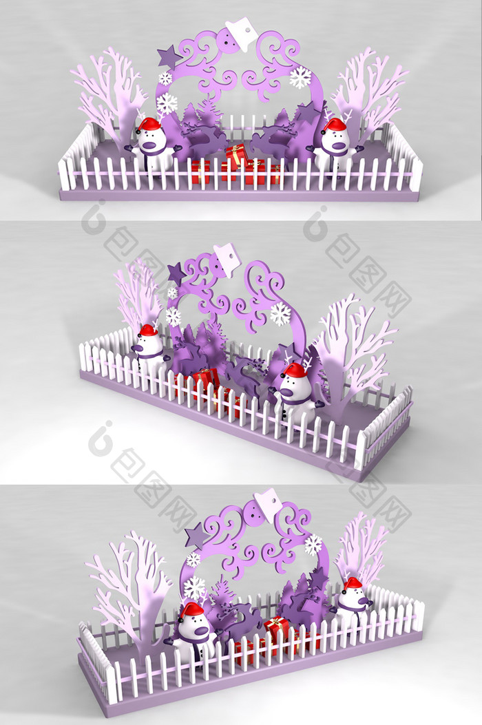 3d立体个性化圣诞节美陈雕塑