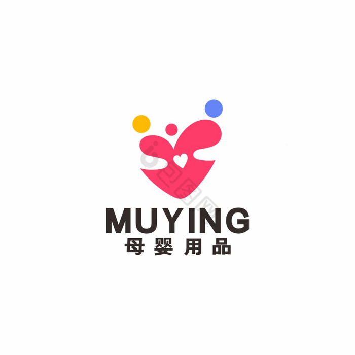 爱心童装母婴亲子LOGO标志VI图片