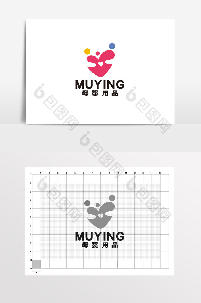 爱心童装母婴亲子logo标志vi图片