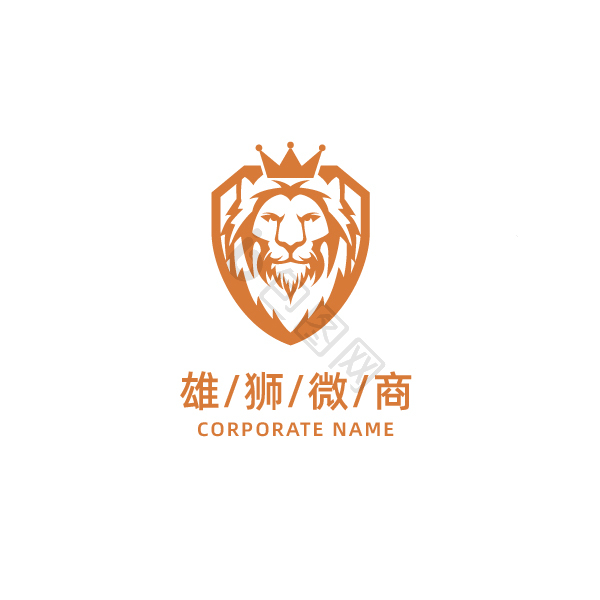 雄狮微商狮子徽章标志logo模板-包图网