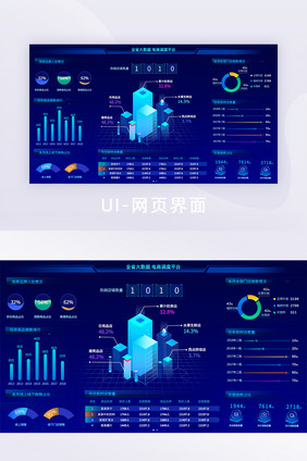 科技感电商销售平台可视化网页界面