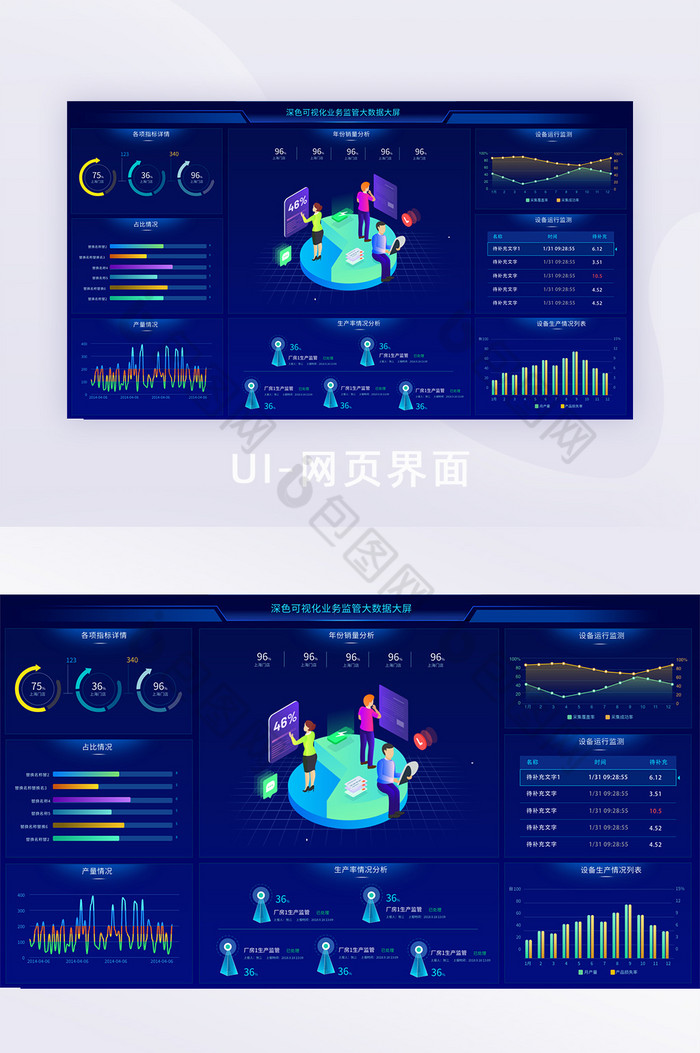 深色可视化业务监管大数据网页界面图片图片