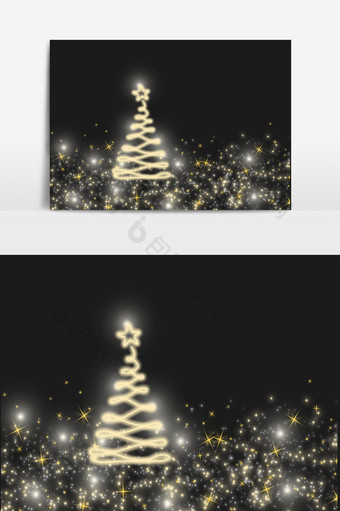 圣诞闪金金色圣诞树图片