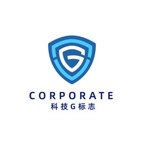 科技安全护盾盾牌字母g标志