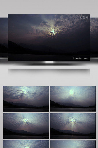 美丽壮阔自然云层实拍视频光影湖泊日落延时图片