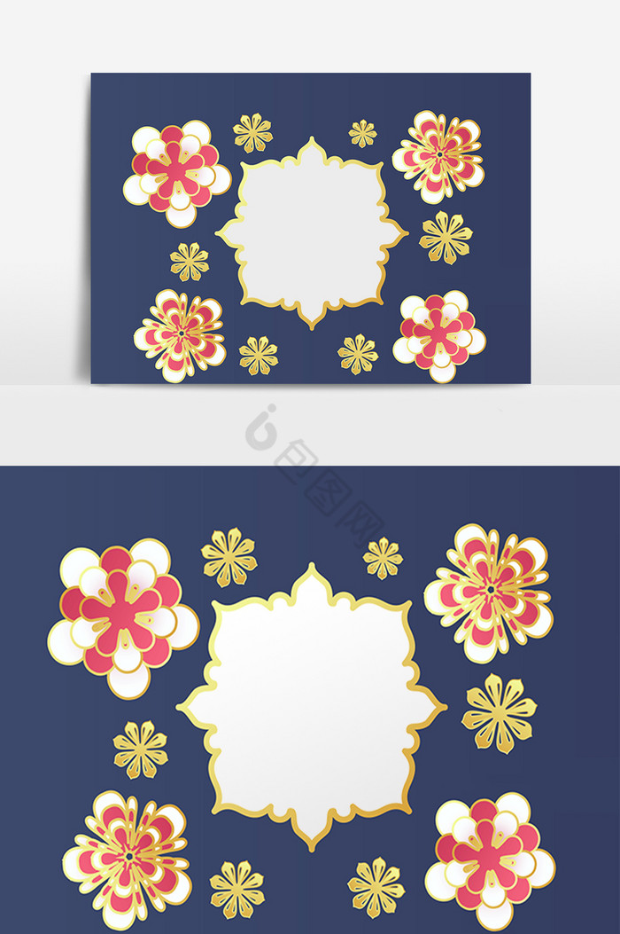 春节中式花框图片