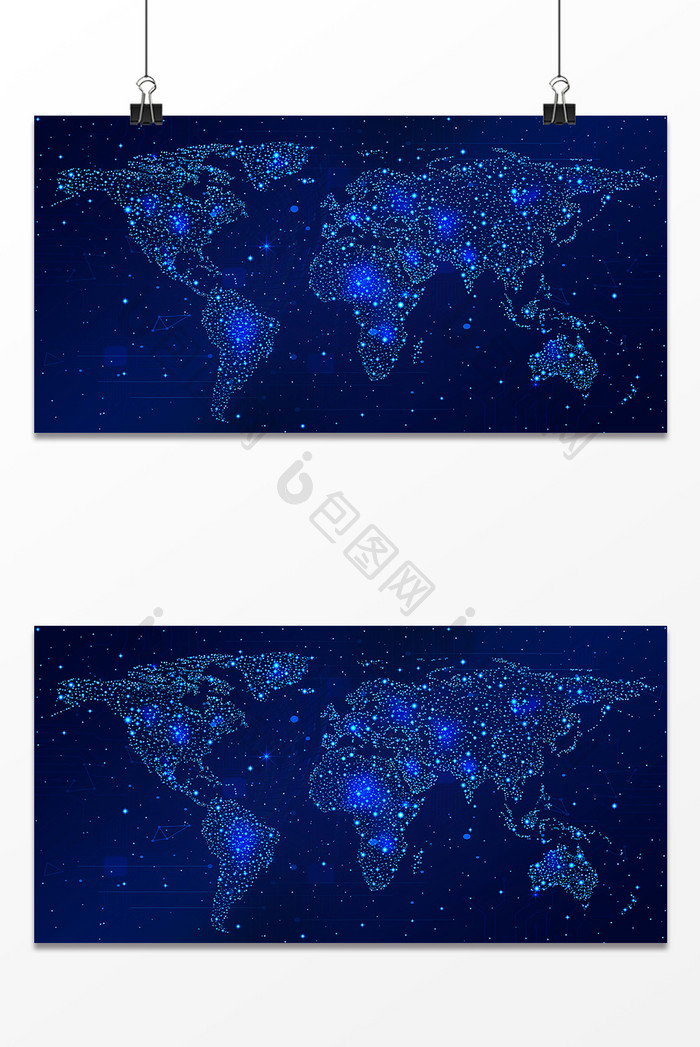 蓝色新闻感数据科技地球星球地图背景