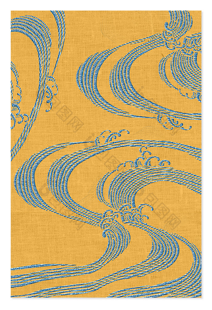 古风明黄色民族传统流水线刺绣背景