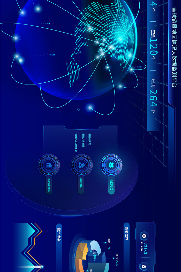 深色可视化全球销量大数据分析超级大屏