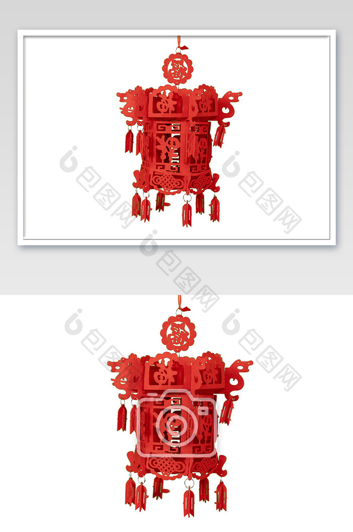 新年方型红灯笼摄影图片