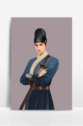 古代古风清朝御前侍卫人物