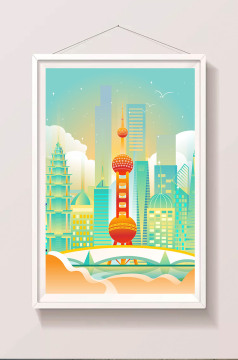 多彩暗色城市夜景上海东方明珠外滩