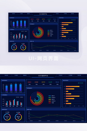 扁平商务数据可视化管理后台系统网页界面