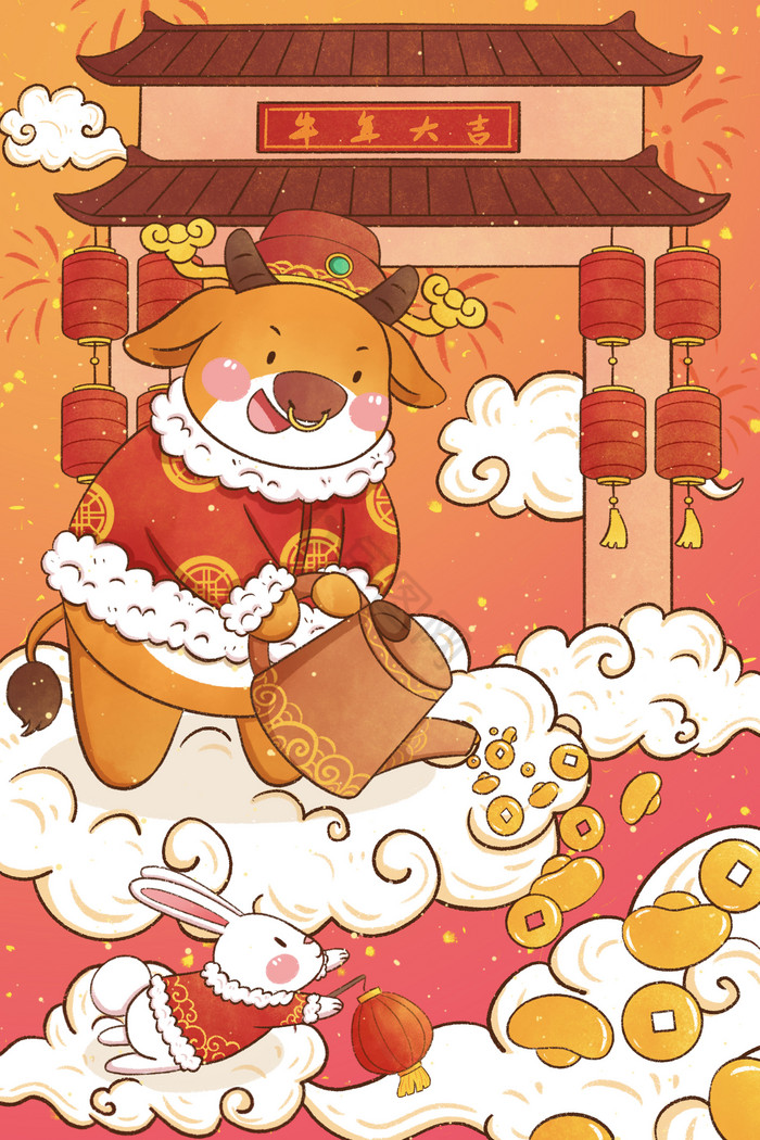 新年插画图片