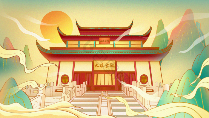 建筑插画图片-包图网