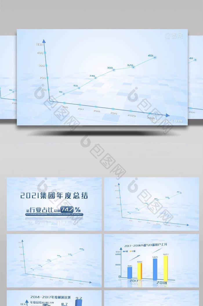 简约科技风企业年度总结数据AE模板