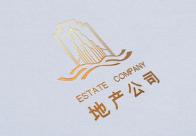 卡纸上的uv烫金logo样机