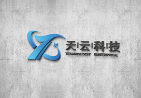 白色墙面上的立体logo样机