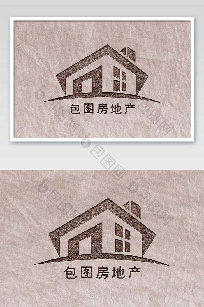纸张上的uv压痕logo图片图片