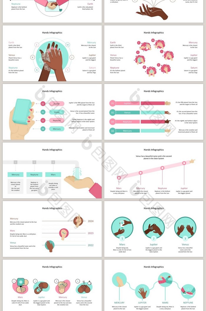健康洗手步骤40页图表合集PPT模板