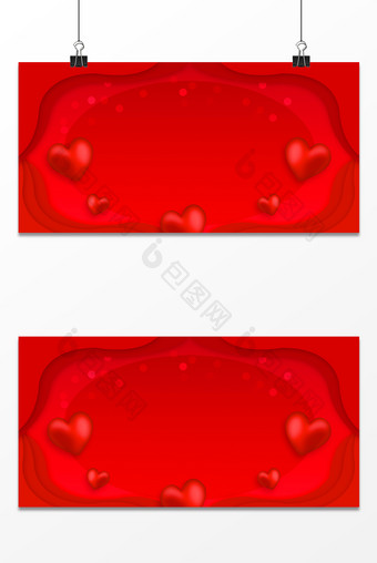 红色立体爱心浪漫情人节光斑背景图图片