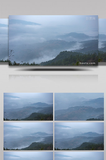 4K延时摄影大山深处云雾缭绕图片