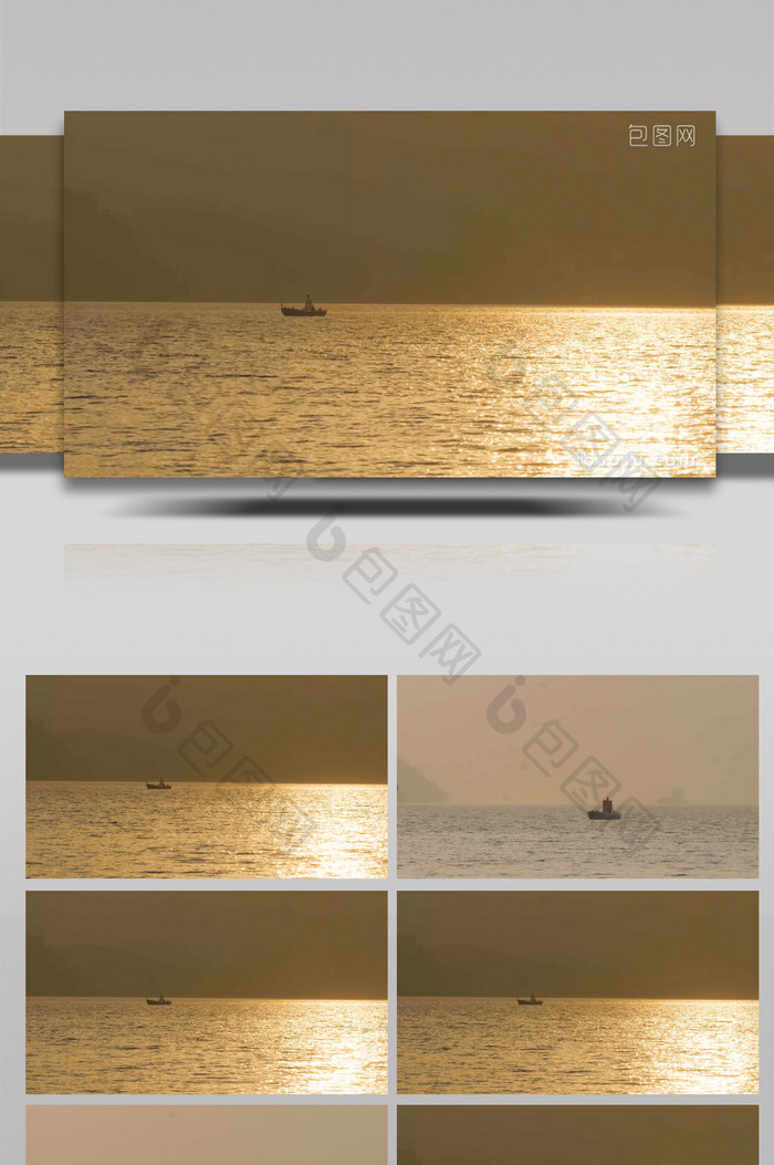 4K实拍唯美夕阳余晖下的长江江水道标船