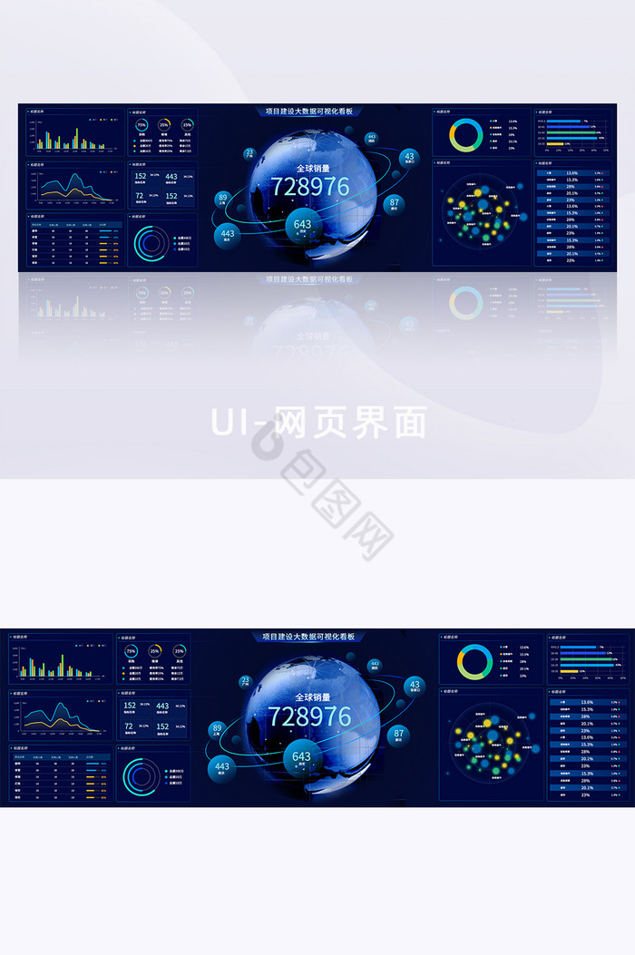 深色可视化大数据销售项目超级大屏图片