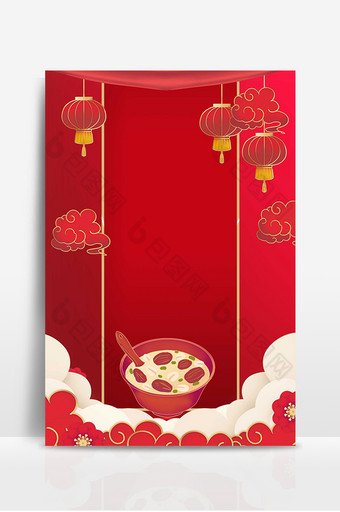 红色传统节气节日腊八节背景图片