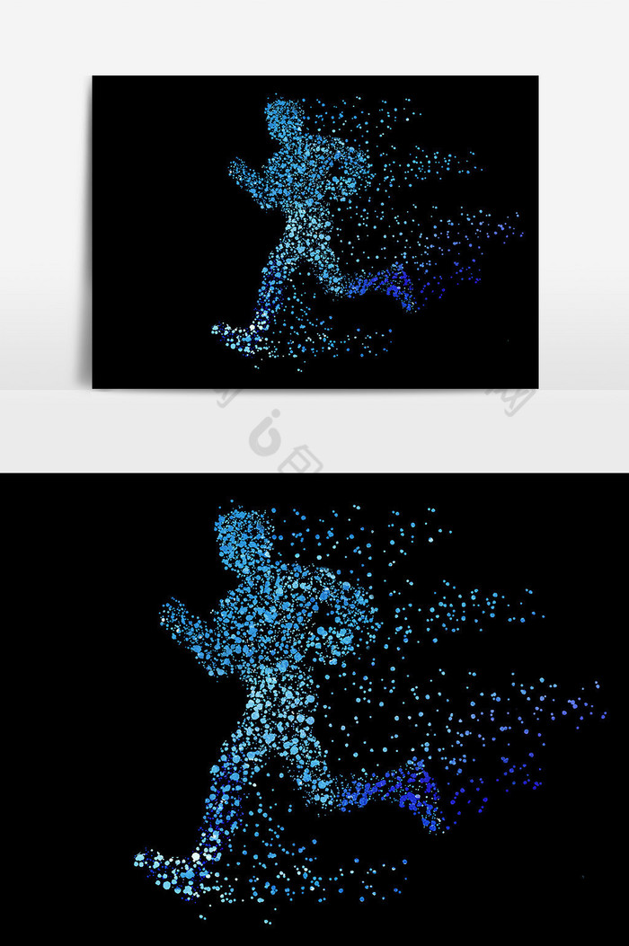 奔跑人物剪影素材图片