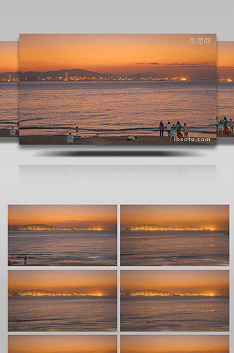 8K唯美延时厦门海岸黄昏远眺金门岛图片