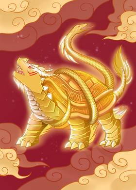 神兽图腾神兽玄武插画图片