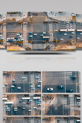 8K城市早高峰行人车流快节奏生活航拍延图片
