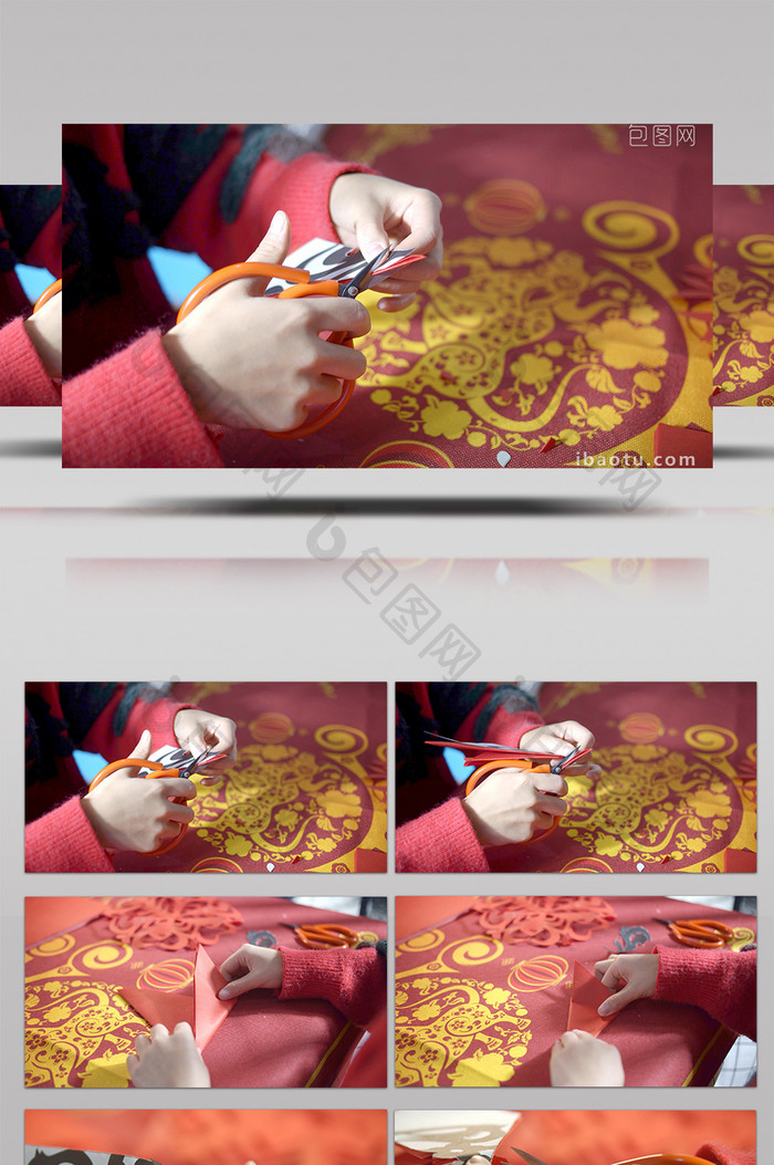 4K实拍中国传统剪纸视频素材