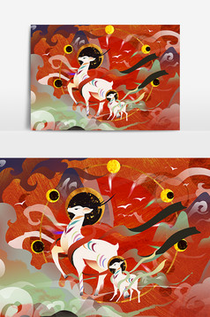 神话故事神话传说九色鹿图片